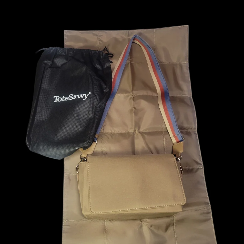 Stylish Brown Canvas Mom Bag Crossbody Diaper With Changing Pad